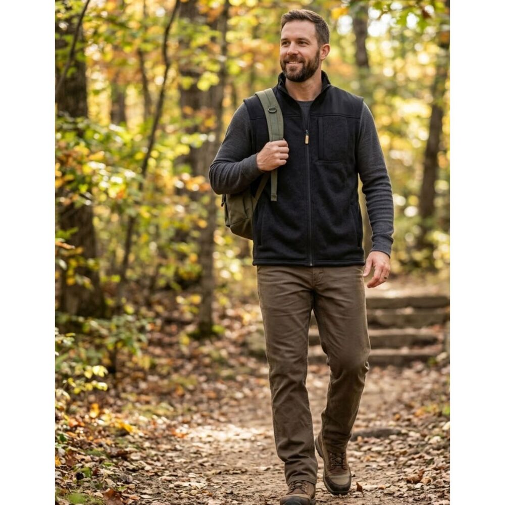 George Full Zip Fleece Sweater Vest Jacket Men's Plus Size 2XL (50-52)